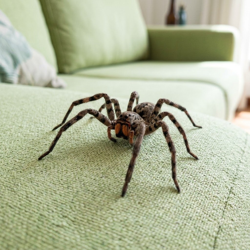 Aranha armadeira em posição de ataque em Bauru