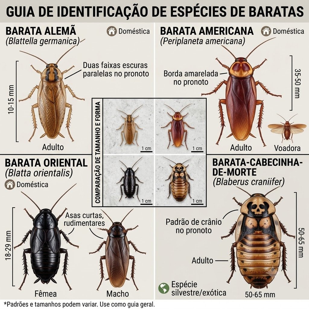 Espécies de Baratas no Brasil e Bauru