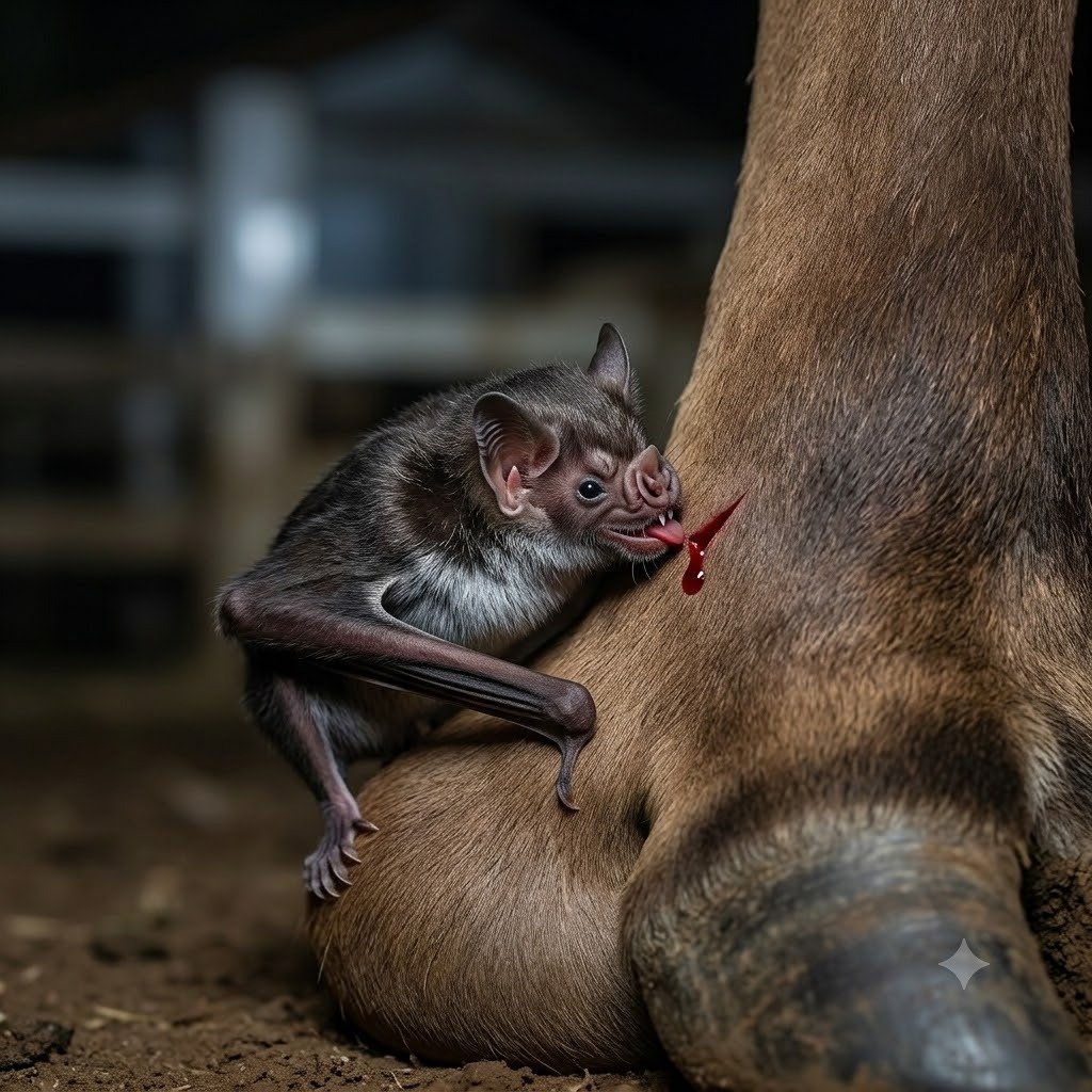 Morcegos chupam sangue de humanos em Bauru - Morcego hematófago alimentando-se